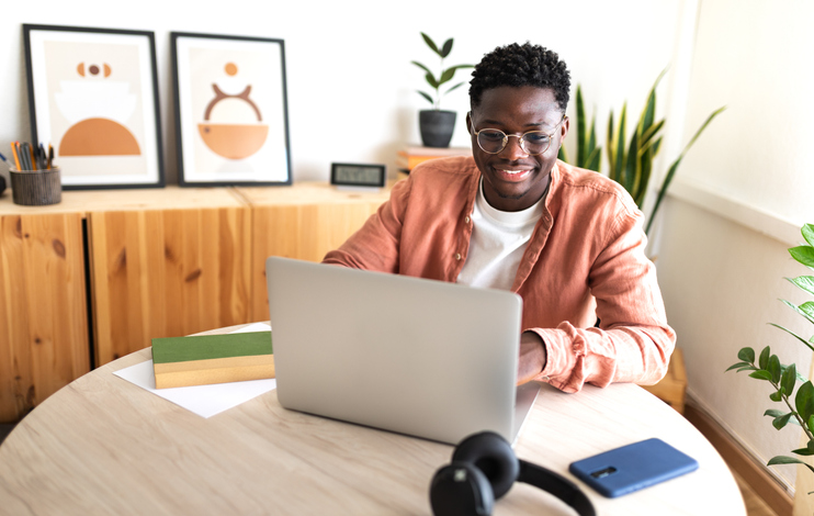 Man studying for his ICF Credential